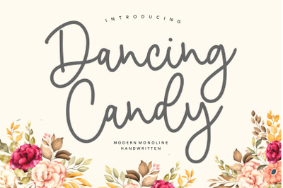 Dancing Candy Modern Monoline Handwritten Font