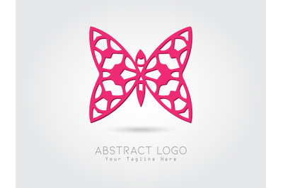 Logo Abstract Butterfly Pink Color