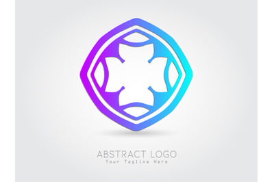 Logo Abstract Gradation Purple Blue Color