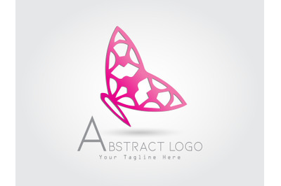 Logo Abstract Butterfly Pink Color