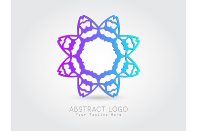 Logo Abstract Flower Gradiation Blue