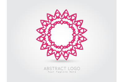 Logo Abstract Flower Pink Color