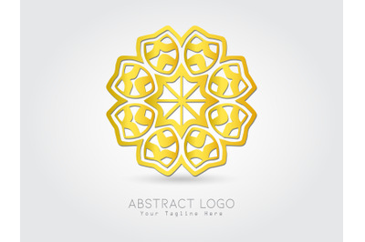 Logo Abstract Flower Gold Design