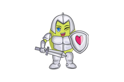 Ambarella Fruit Knight Cartoon Character