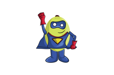 Ambarella Fruit Superhero Cartoon Character