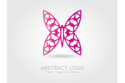 Logo Abstract Butterfly Pink Color