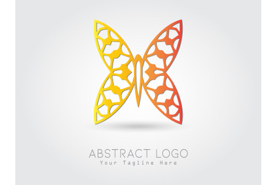 Logo Abstract Butterfly Gold Design