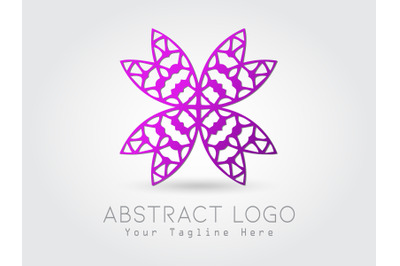 Logo Abstract Butterfly Purple Color