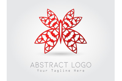 Logo Abstract Butterfly Red Color Design