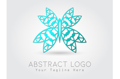 Logo Abstract Butterfly Blue Color Design