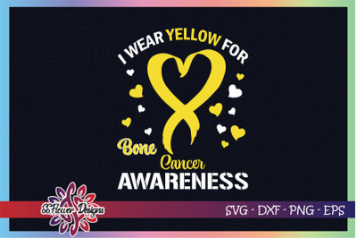 I wear yellow for bone cancer awareness svg, bone cancer awareness svg