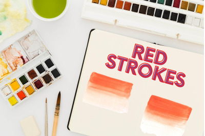 Red Watercolor splash clipart, Red watercolor brush strokes