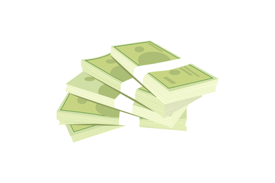 Bundle of money. Isolated cash currency, financial pack money