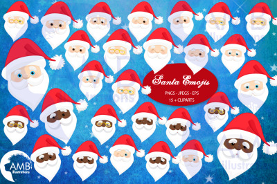 Santa Emojis Clipart AMB-2697