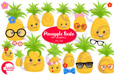 Pineapple Faces Clipart AMB-2733