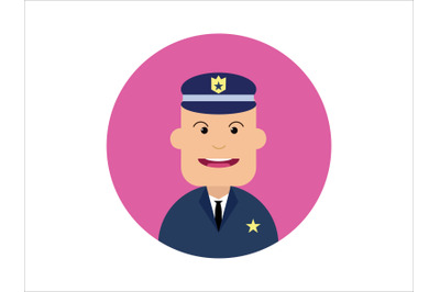 Icon Character Police Pink Background