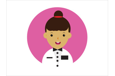 Icon Character Waitress Female Pink