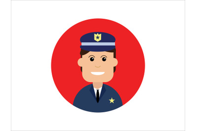 Icon Character Police Red Backdrop Male