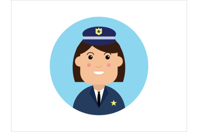 Icon Character Police Blue Female