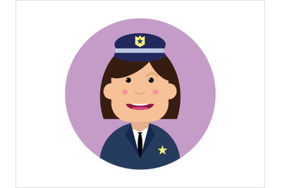 Icon Character Police Purple Female