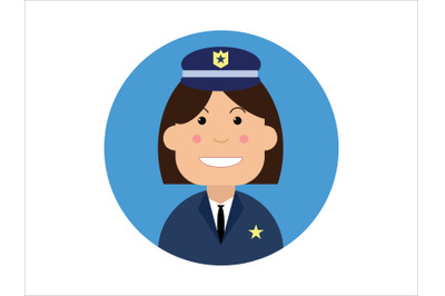 Icon Character Police Blue Woman