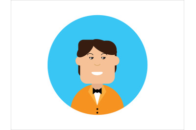 Icon Character Man with Tie Orange Shirt
