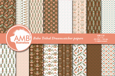 Boho Tribal Dreamcatcher Papers AMB-2740