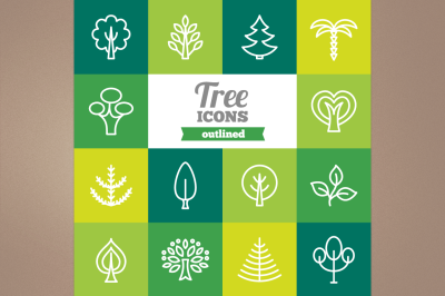 Outlined Tree Icons