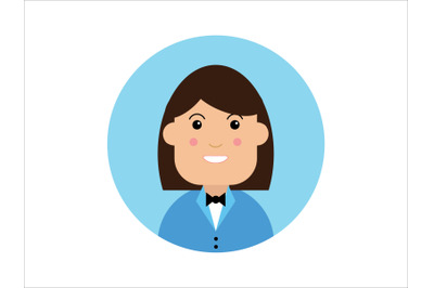 Icon Character Woman with Tie Blue Shirt