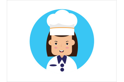 Icon Character Chef Apron Blue Female