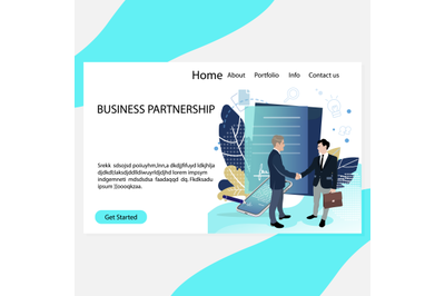 Business partnership website or landing page