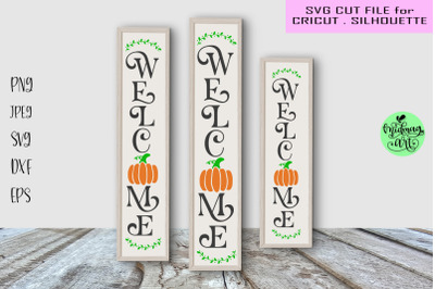 Welcome fall porch sign svg&2C; fall wood sign svg