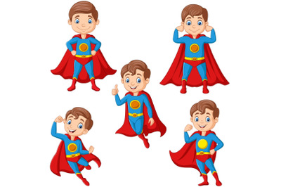 Cartoon Superheros Children Vector Set