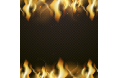 Border frame fire banner with place for text