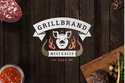 Barbecue Grill Logo Template