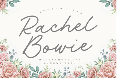 Rachel Bowie Modern Monoline Handwritten Font