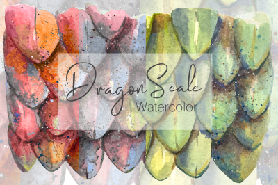 Watercolor Dragon Scale Clip Art