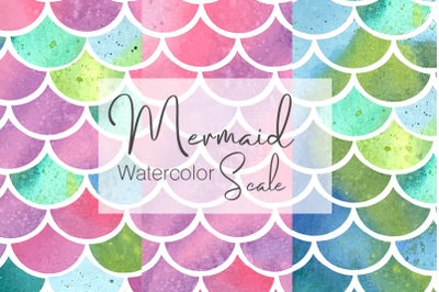 Watercolor Mermaid Scale Pattern