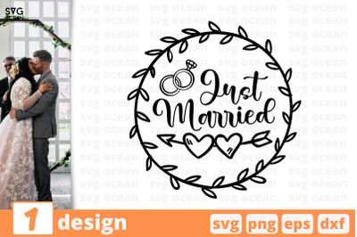 1 JUST MARRIED&2C; wedding quotes cricut svg