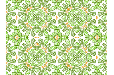 Pattern Abstract Green Orange Color