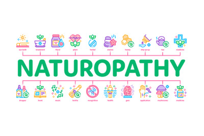 Traditional Naturopathy Medicine Minimal Infographic Banner Vector