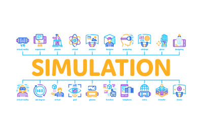 Simulation Equipment Minimal Infographic Banner Vector