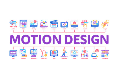 Motion Design Studio Minimal Infographic Banner Vector