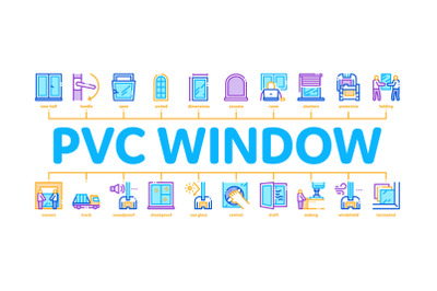 Pvc Window Frames Minimal Infographic Banner Vector