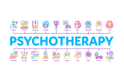 Psychotherapy Help Minimal Infographic Banner Vector