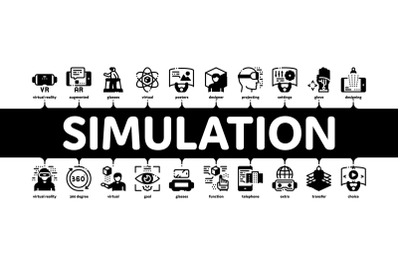 Simulation Equipment Minimal Infographic Banner Vector