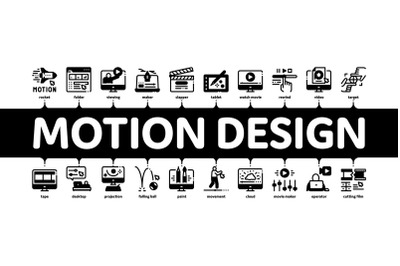 Motion Design Studio Minimal Infographic Banner Vector