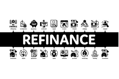 Refinance Financial Minimal Infographic Banner Vector