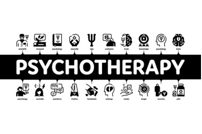 Psychotherapy Help Minimal Infographic Banner Vector