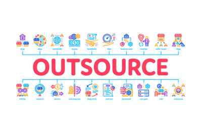 Outsource Management Minimal Infographic Banner Vector